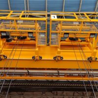 Single girder overhead crane with side running hoists 12500kg + 12500 kg